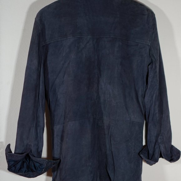 Suede Blue/Grey Shirt Jacket - Picture 6 of 10